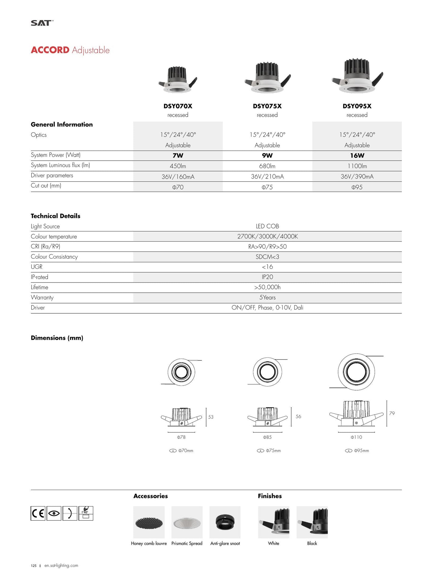 Accord ACCORD Adjustable 16W Ø95 - SAT Lighting