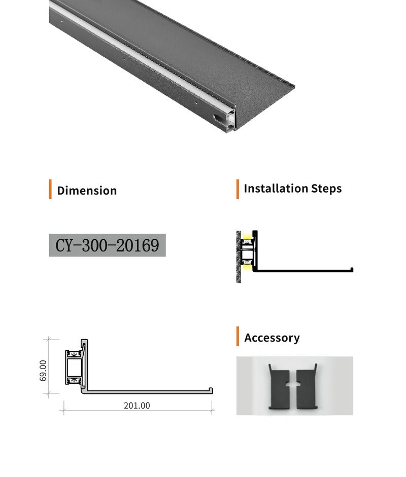 Chuangyu 20169 LED Aluminum Profile 201x69mm