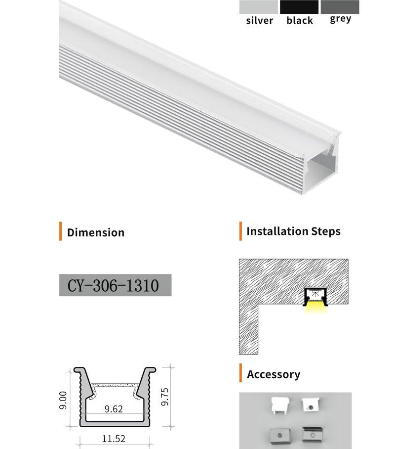 Chuangyu 1310 LED Aluminum Profile 13x10mm