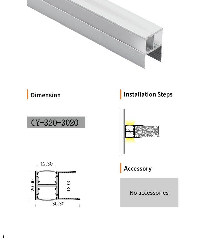 Chuangyu 3020 LED Aluminum Profile 30x20mm