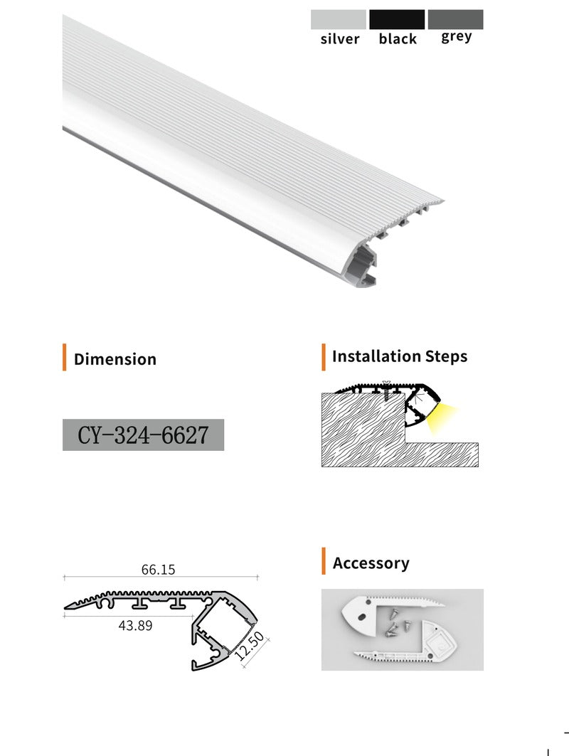 Chuangyu CY-324-6627 LED Aluminum Profile - Stairs and Inground Series