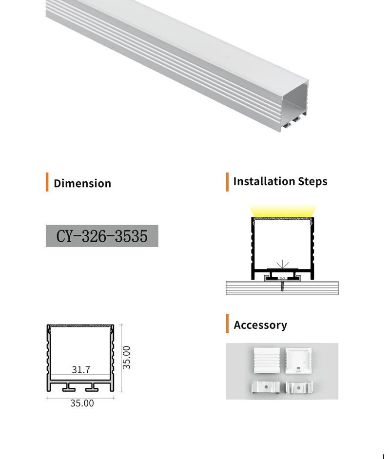 Chuangyu 3535 LED Aluminum Profile 35x35mm