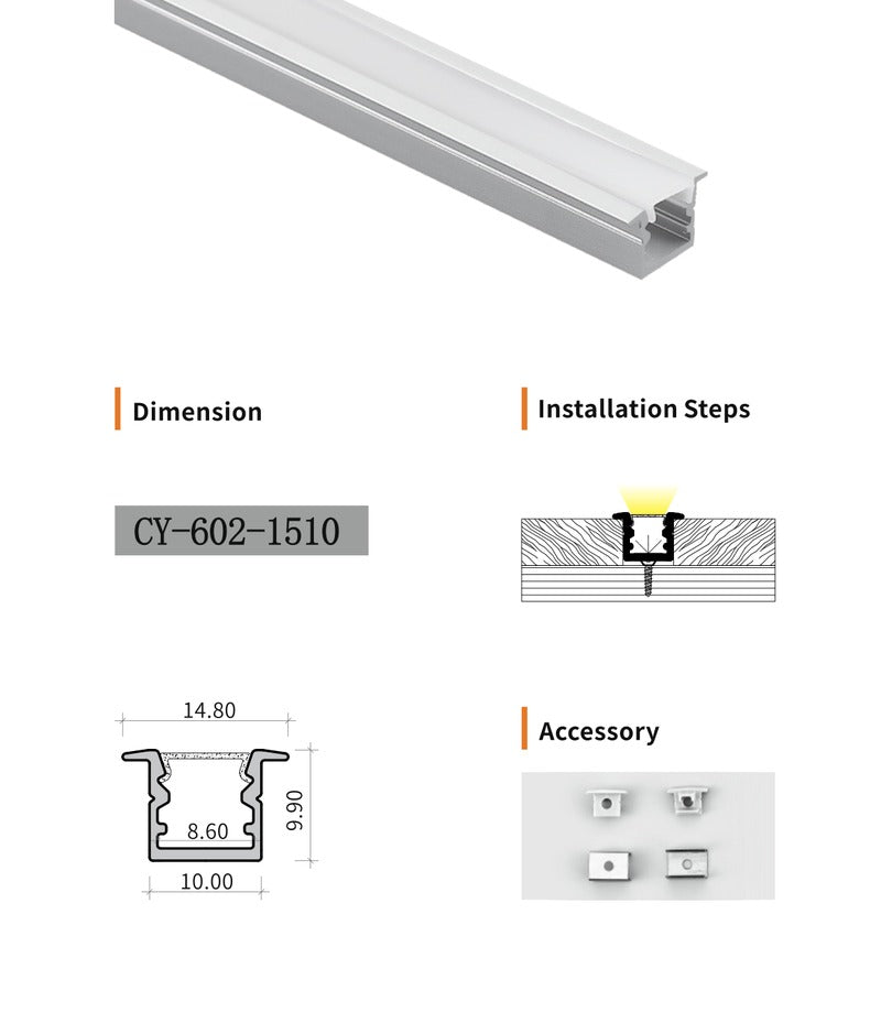 Chuangyu 1510 LED Aluminum Profile 15x10mm