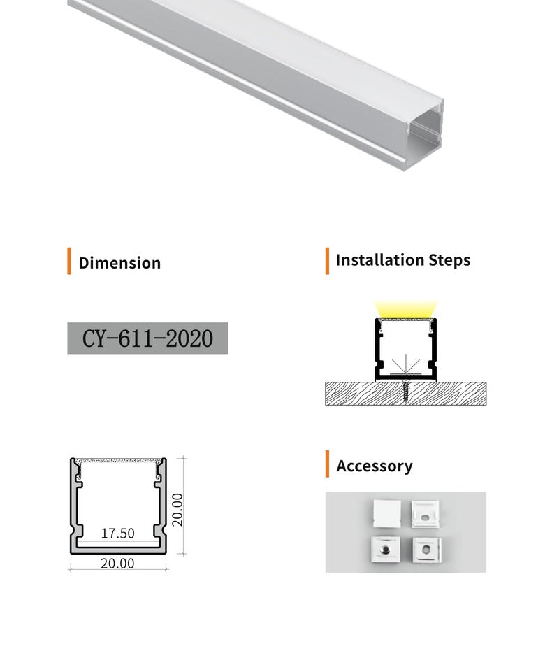 Chuangyu 2020 LED Aluminum Profile 20x20mm