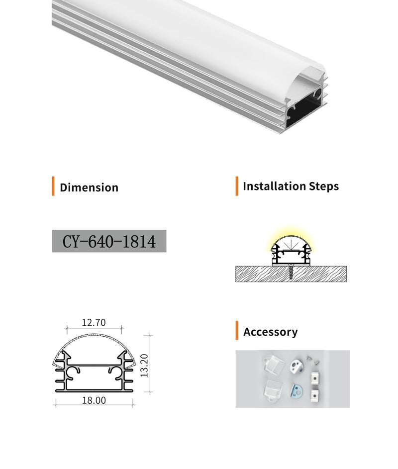 Chuangyu 1814 LED Aluminum Profile 18x14mm