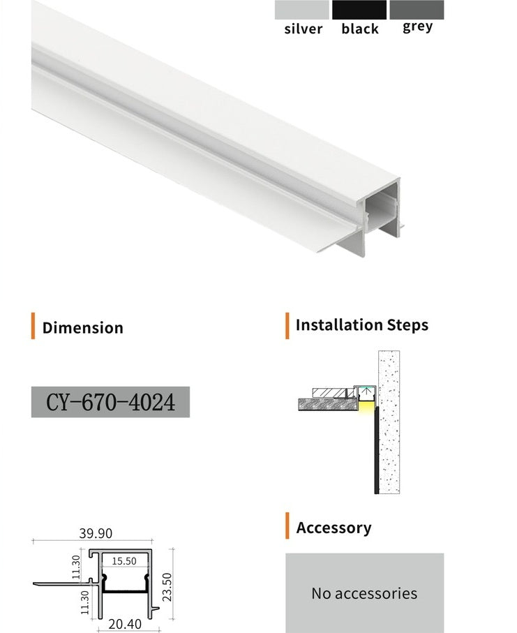 Chuangyu 4024 LED Aluminum Profile 40x24mm