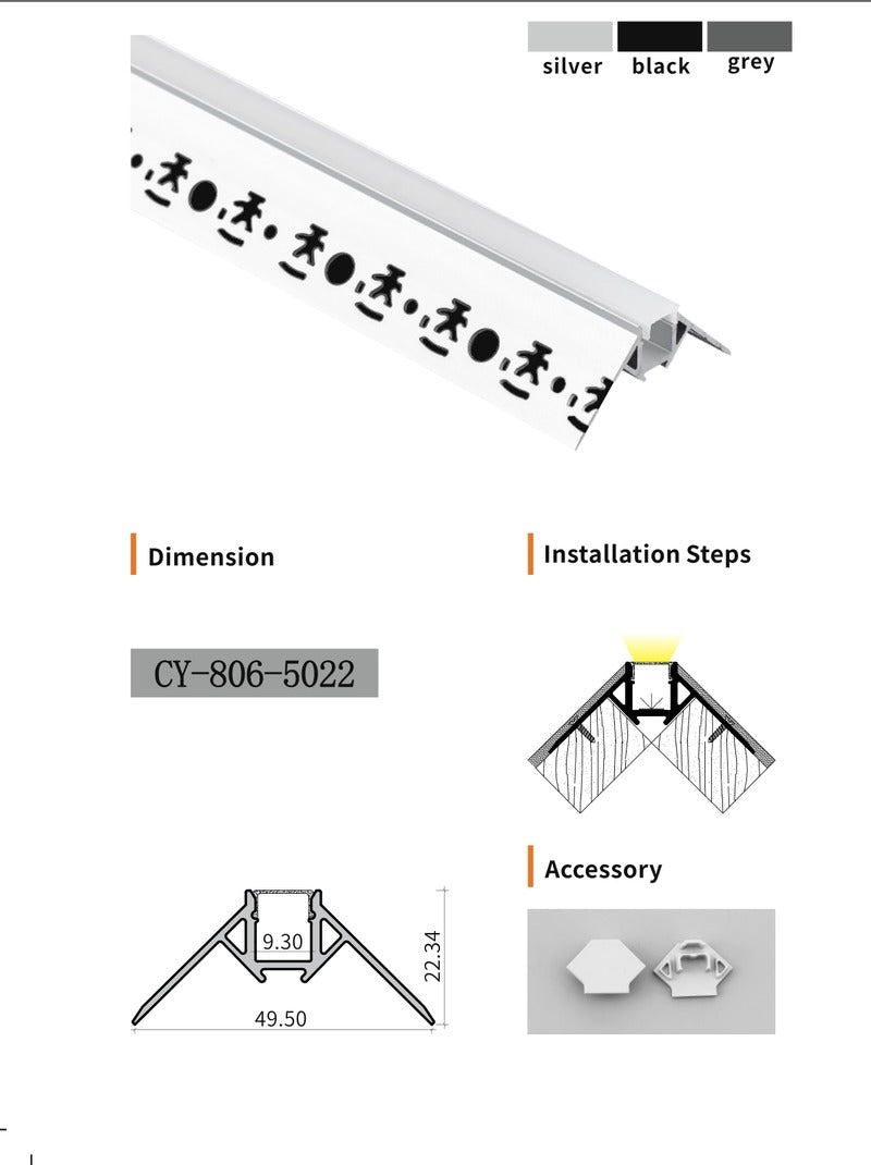 Chuangyu 5022 LED Aluminum Profile 50x22mm