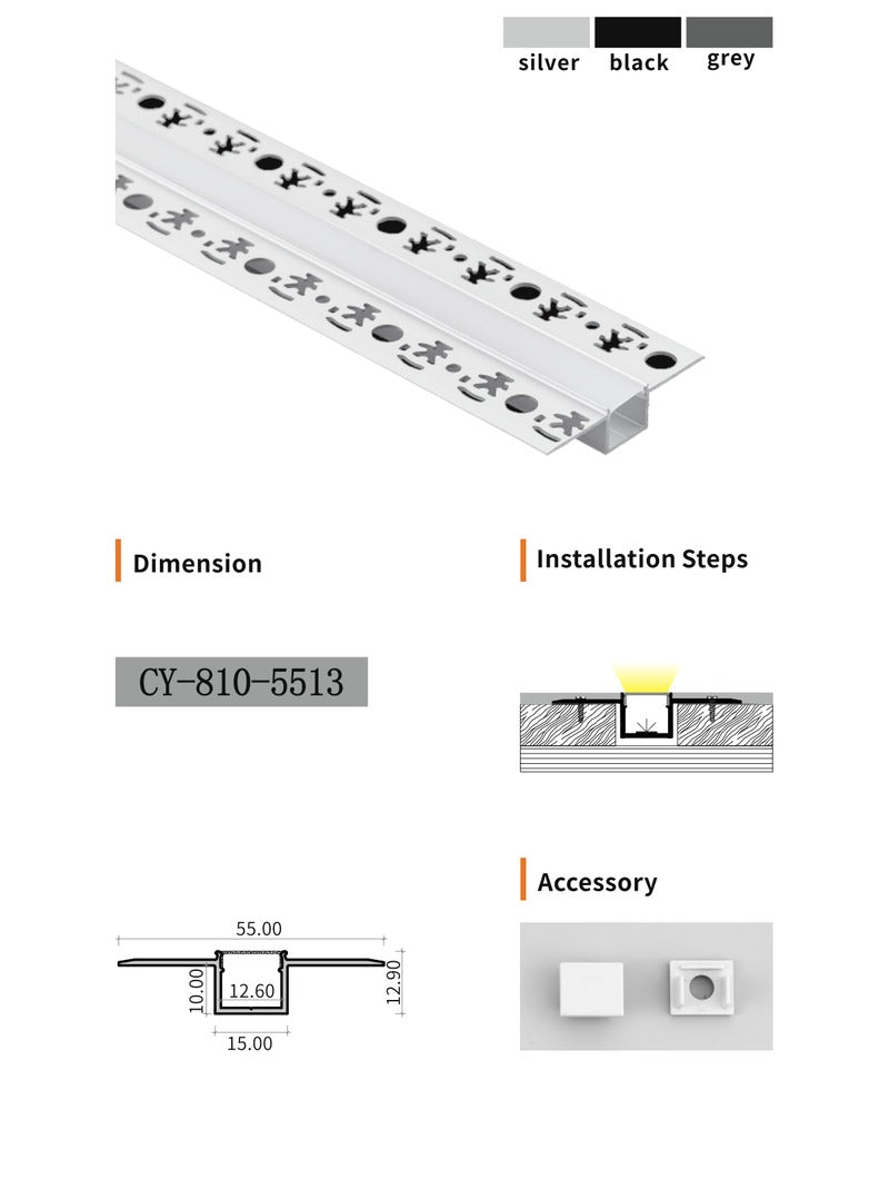 Chuangyu 5513 LED Aluminum Profile 55x13mm