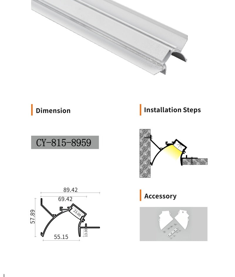 Chuangyu 8959 LED Aluminum Profile 89x59mm