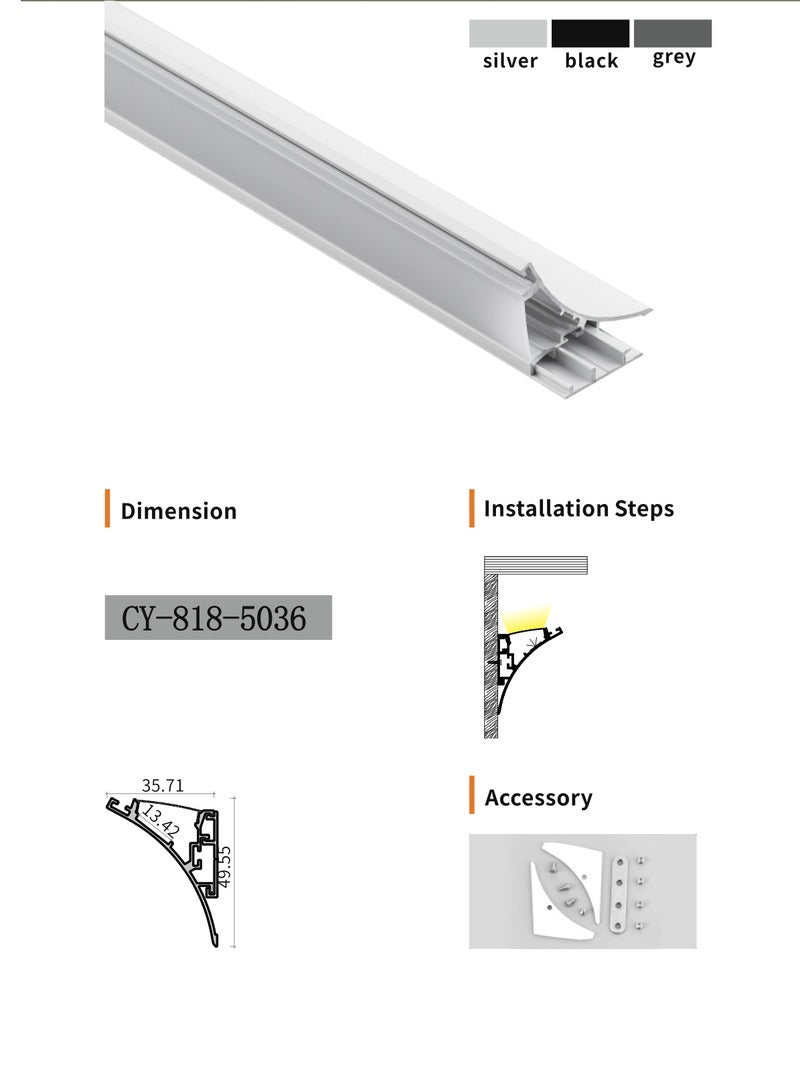 Chuangyu 5036 LED Aluminum Profile 50x36mm