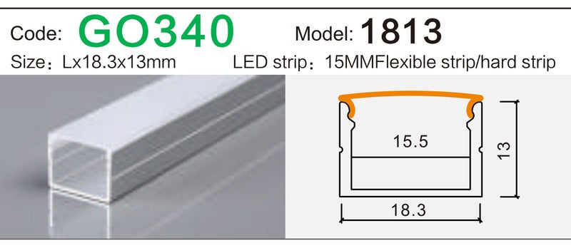 Alluminu 1813 LED Aluminum Profile 18.3x13mm
