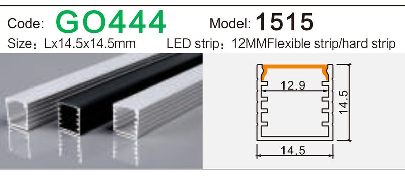 Alluminu 1515 LED Aluminum Profile 14.5x14.5mm
