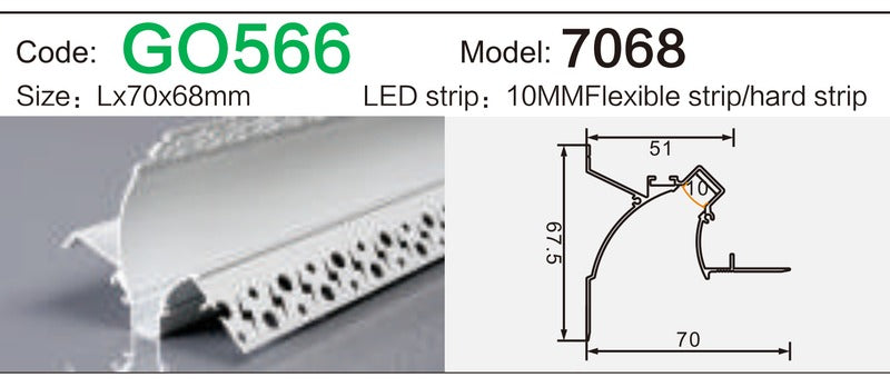 Alluminu 7068 LED Aluminum Profile 70x68mm