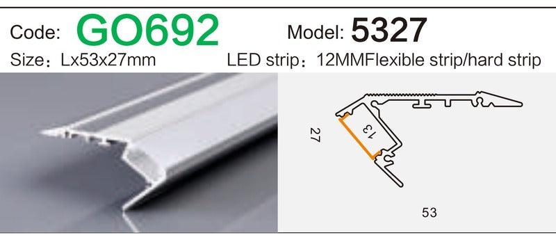 Alluminu 5327 LED Aluminum Profile 53x27mm