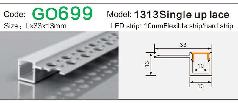 Alluminu 1313 Single up lace 33x13mm