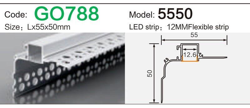 Alluminu 5550 LED Aluminum Profile 55x50mm