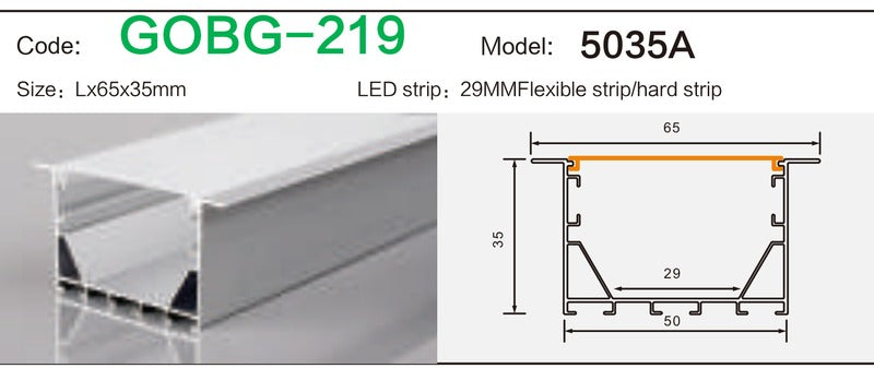 Alluminu 5035A LED Aluminum Profile 65x35mm