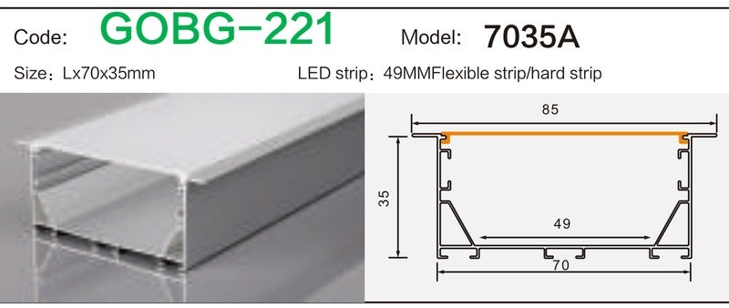 Alluminu 7035A LED Aluminum Profile 70x35mm