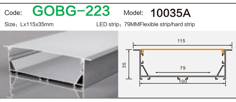 Alluminu 10035A LED Aluminum Profile 115x35mm