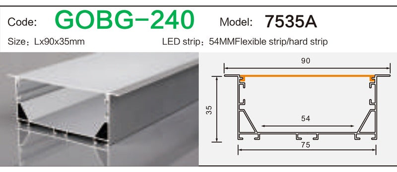 Alluminu 7535A LED Aluminum Profile 90x35mm