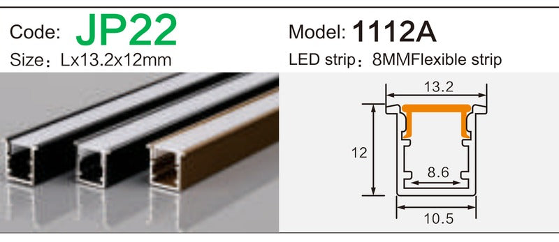 Alluminu 1112A LED Aluminum Profile 13.2x12mm