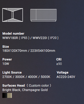 ViO Tito WWV220I Wall Light IP20
