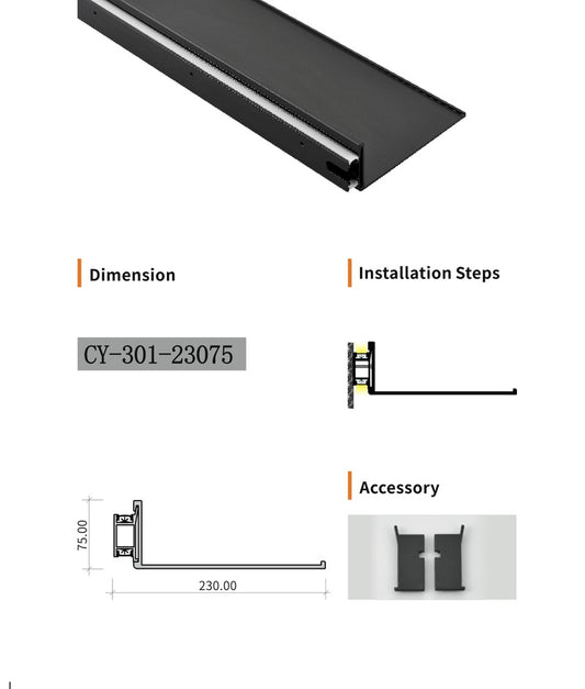 Chuangyu 23075 LED Aluminum Profile 230x75mm