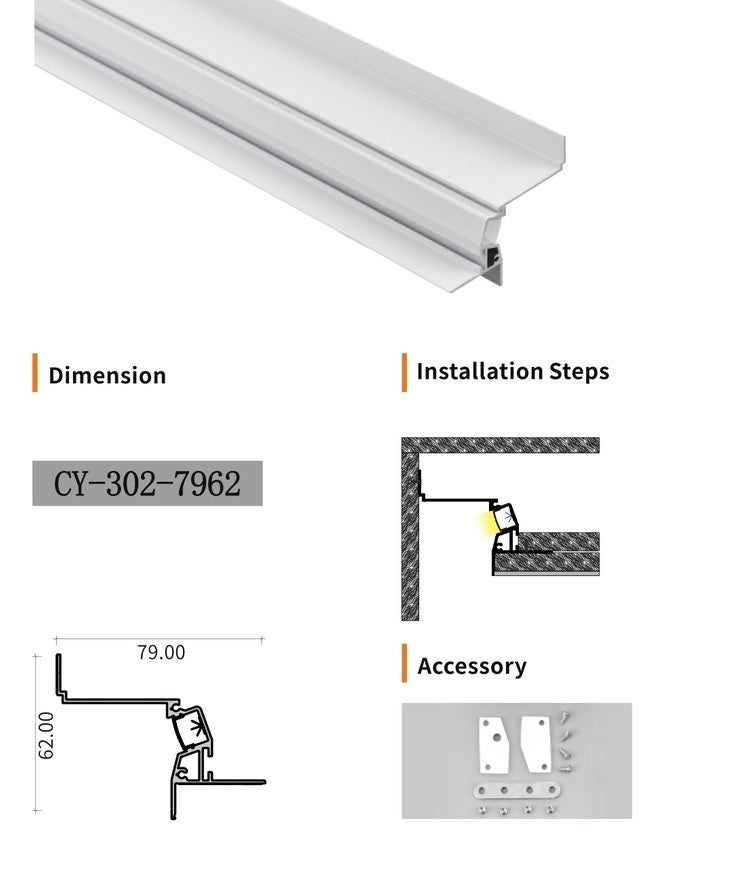 Chuangyu 7962 LED Aluminum Profile 79x62mm