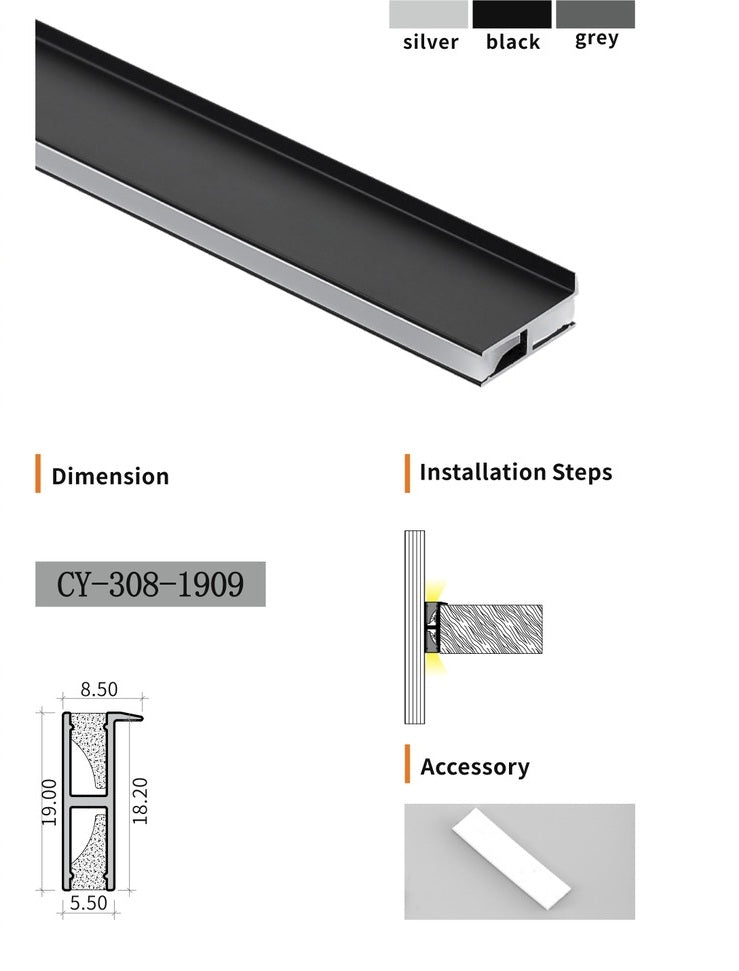 Chuangyu 1909 LED Aluminum Profile 19x9mm
