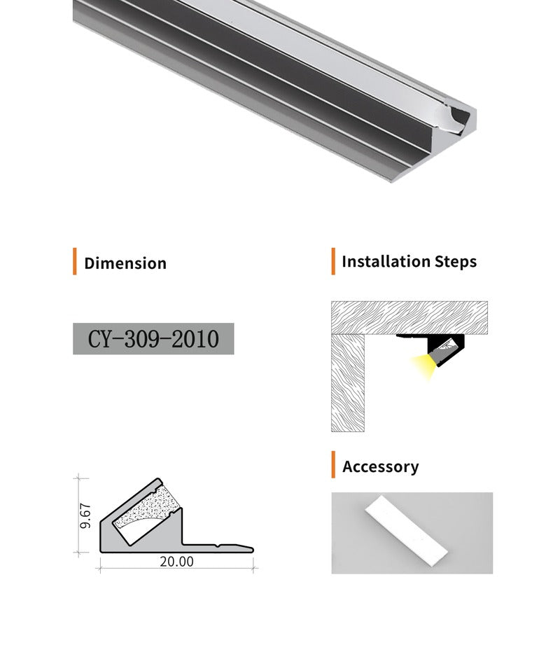 Chuangyu 2010 LED Aluminum Profile 20x10mm