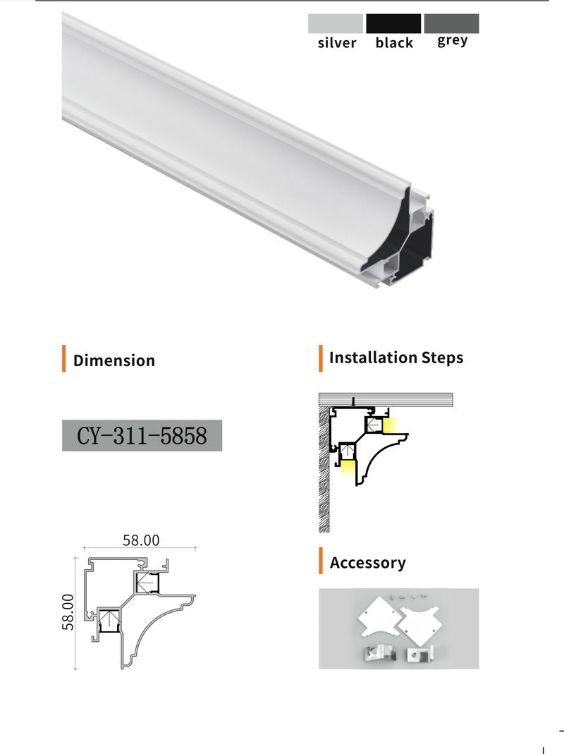 Chuangyu 5858 LED Aluminum Profile 58x58mm