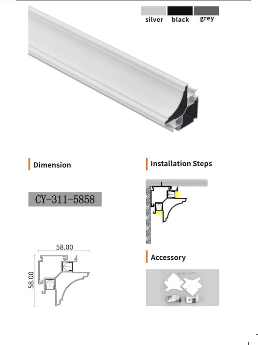 Chuangyu 5858 LED Aluminum Profile 58x58mm