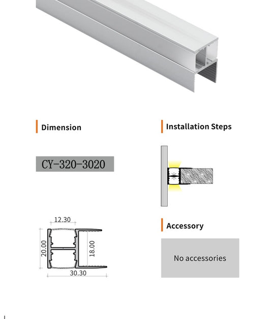 Chuangyu 3020 LED Aluminum Profile 30x20mm