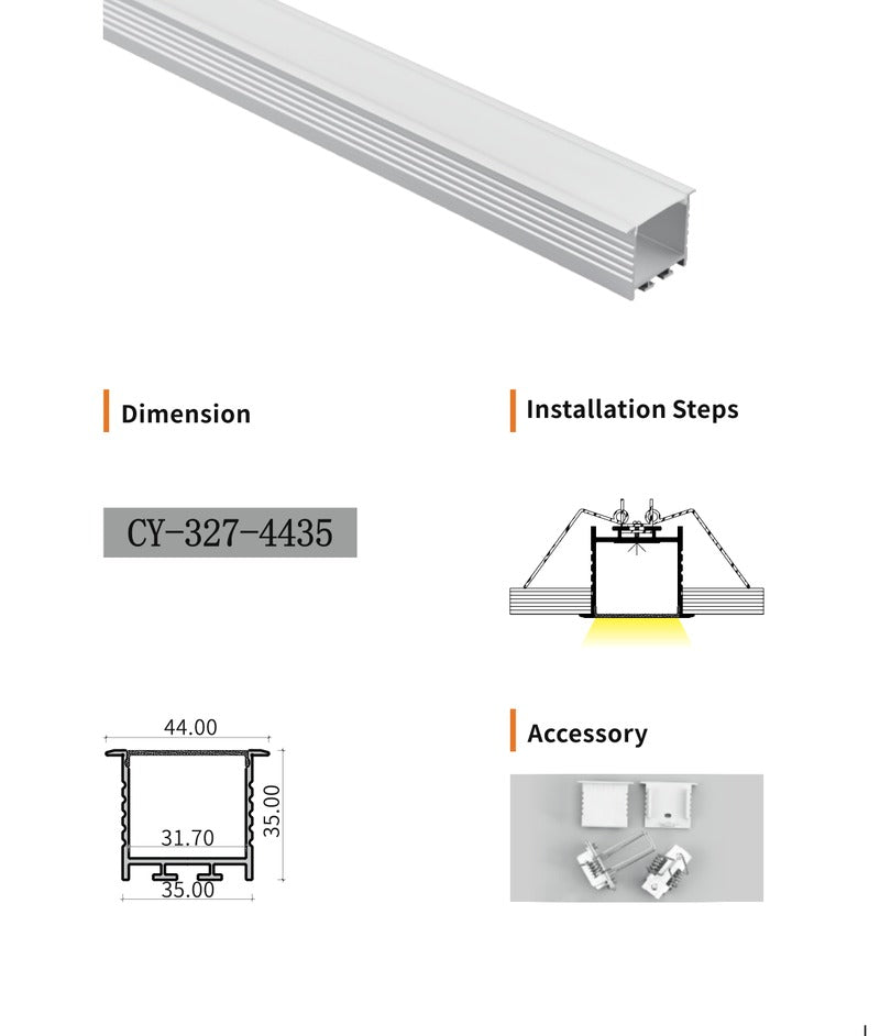 Chuangyu 4435 LED Aluminum Profile 44x35mm