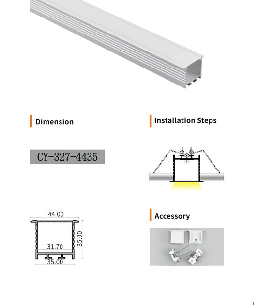 Chuangyu 4435 LED Aluminum Profile 44x35mm