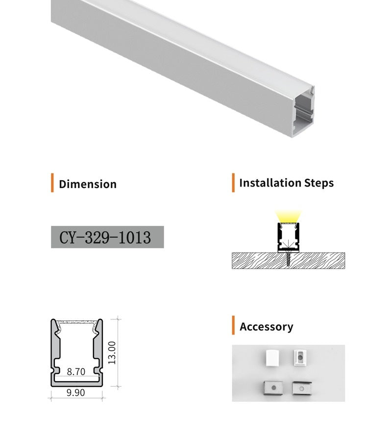 Chuangyu 1013 LED Aluminum Profile 10x13mm