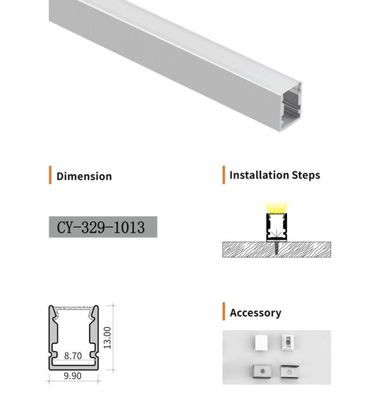 Chuangyu 1013 LED Aluminum Profile 10x13mm