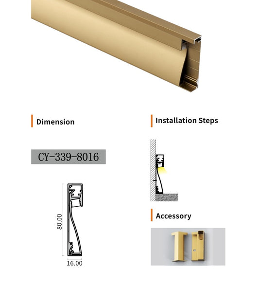 Chuangyu 8016 LED Aluminum Profile 80x16mm