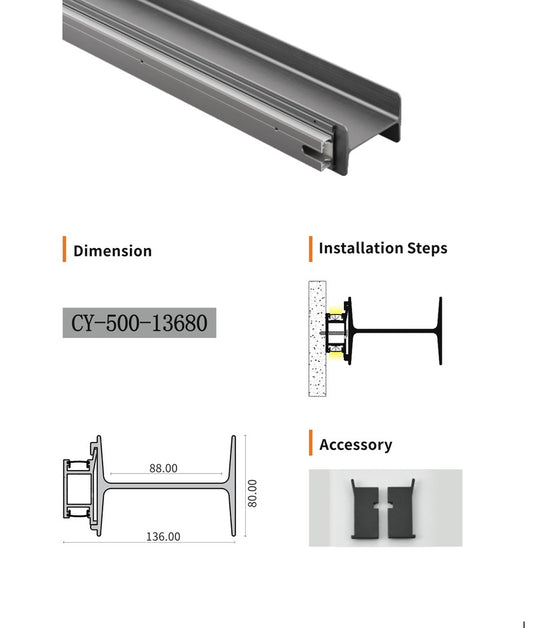 Chuangyu 13680 LED Aluminum Profile 136x80mm