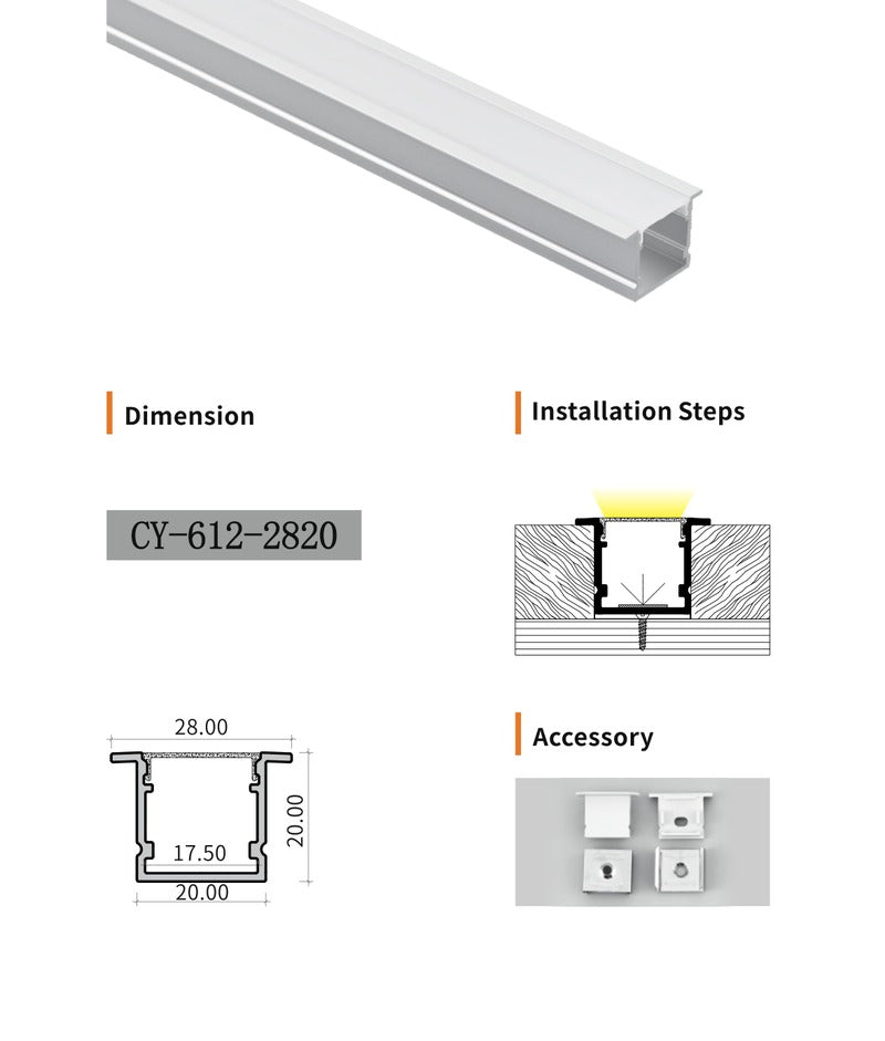 Chuangyu 2820 LED Aluminum Profile 28x20mm