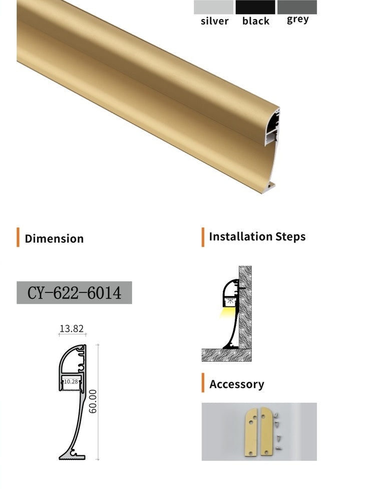 Chuangyu 6014 LED Aluminum Profile 60x14mm
