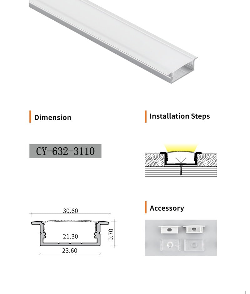 Chuangyu 3110 LED Aluminum Profile 31x10mm