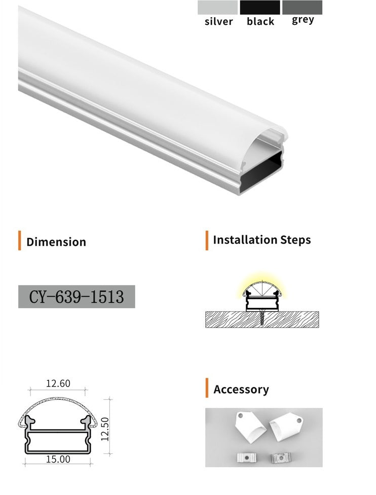 Chuangyu 1513 LED Aluminum Profile 15x13mm