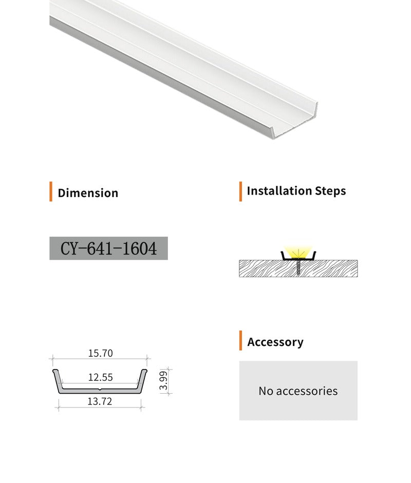 Chuangyu 1604 LED Aluminum Profile 16x4mm