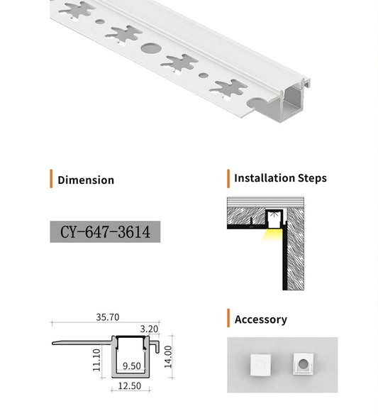 Chuangyu 3614 LED Aluminum Profile 36x14mm