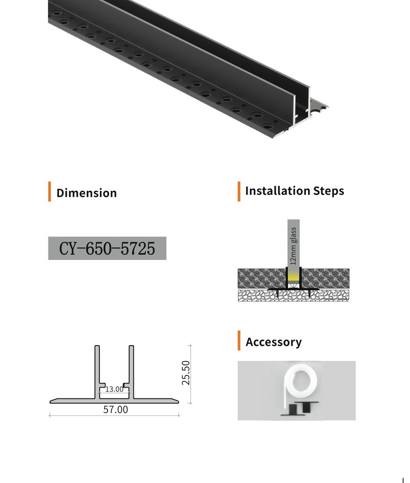 Chuangyu 5725 LED Aluminum Profile 57x25mm