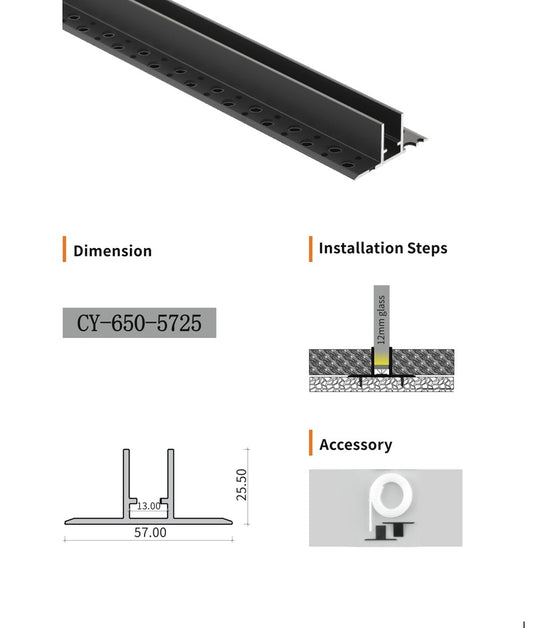 Chuangyu 5725 LED Aluminum Profile 57x25mm