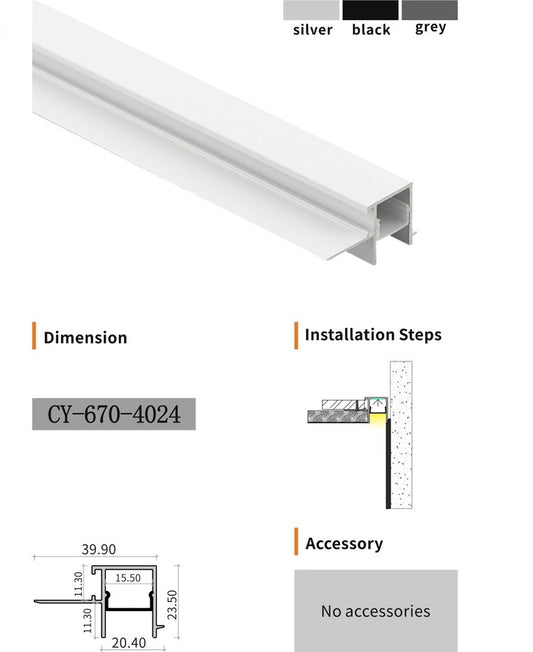 Chuangyu 4024 LED Aluminum Profile 40x24mm