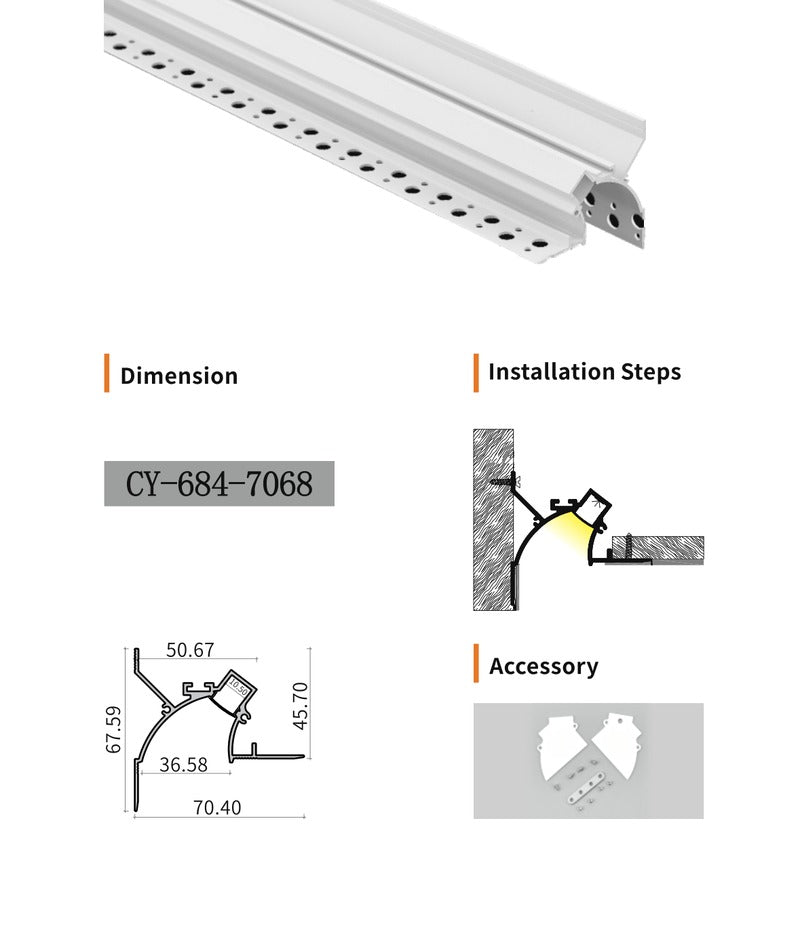 Chuangyu 7068 LED Aluminum Profile 70x68mm