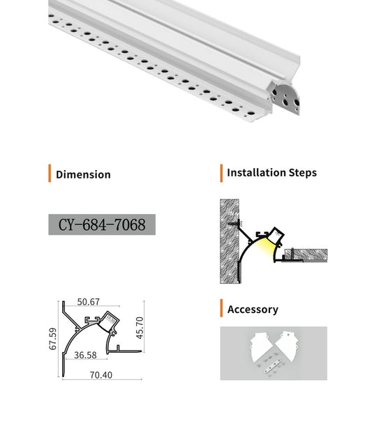 Chuangyu 7068 LED Aluminum Profile 70x68mm